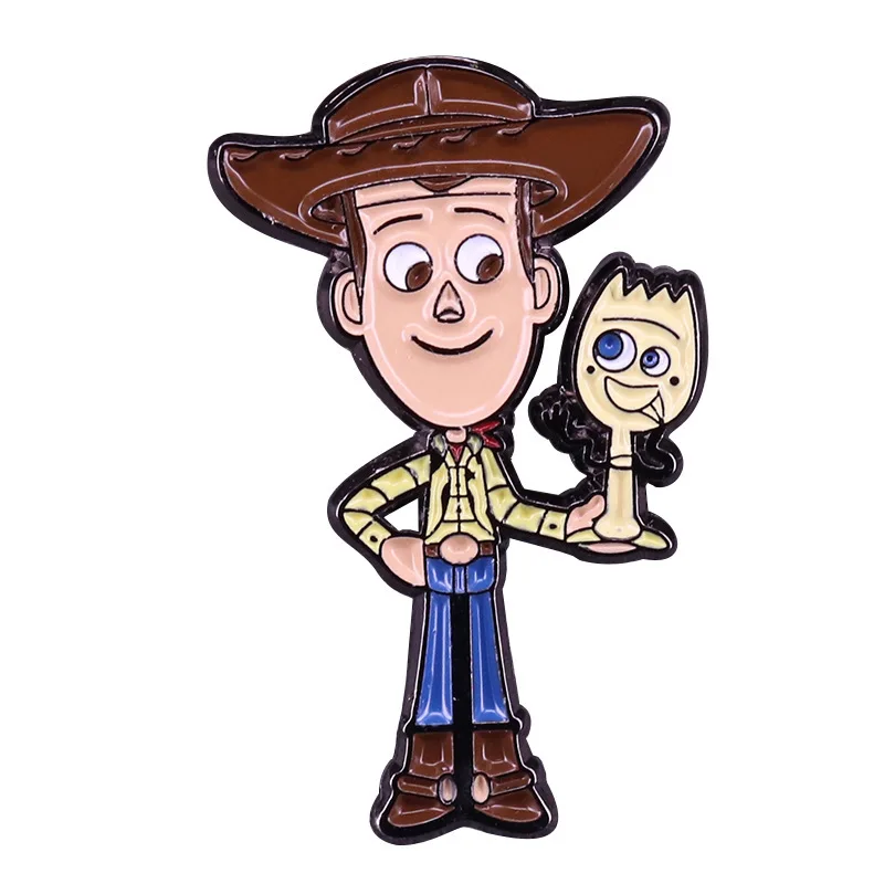 

Disney Woody Brooch Toy Story Cute Fork Fork Metal Badge Pin Child Gift Couple Bag Decoration Jewelry