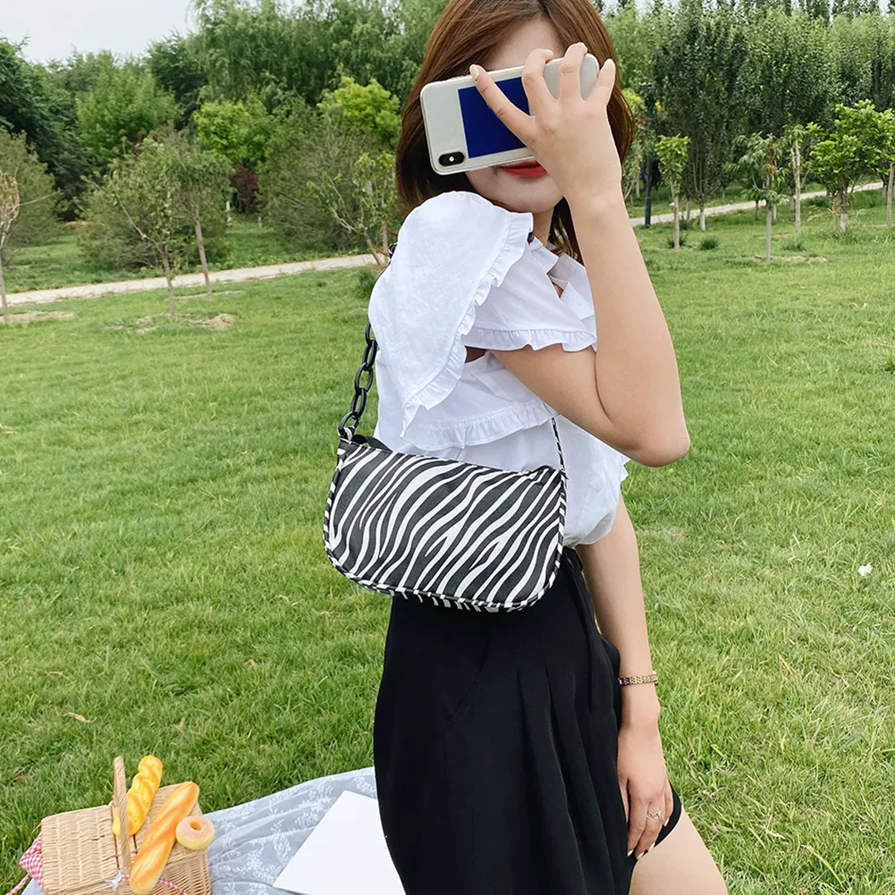 Женская кожаная сумка через плечо с принтом зебры|Сумки ручками| |