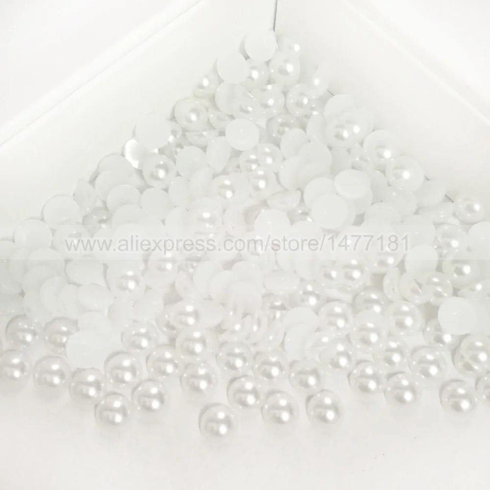 200 шт. 8 мм белый жемчуг полукруглый плоская задняя часть имитация искусственного