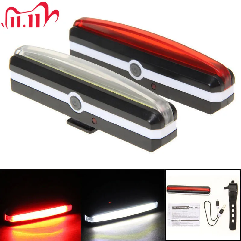 USB Перезаряжаемые светодиодный велосипед Велоспорт Передний Задний светильник 6