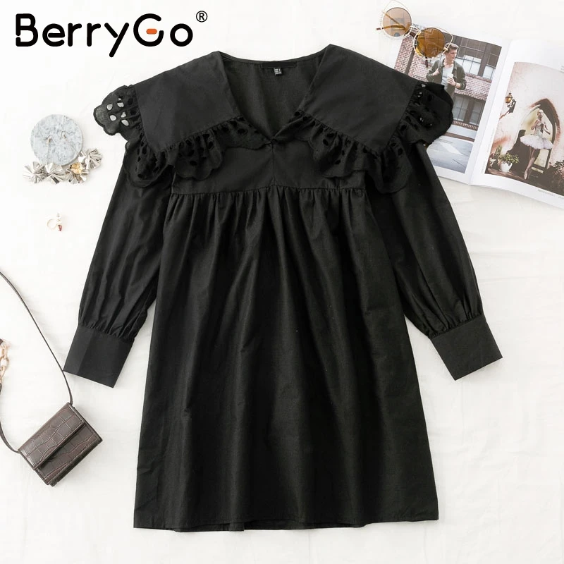 BerryGo Повседневная Уличная одежда с длинным рукавом платье Элегантное офисное