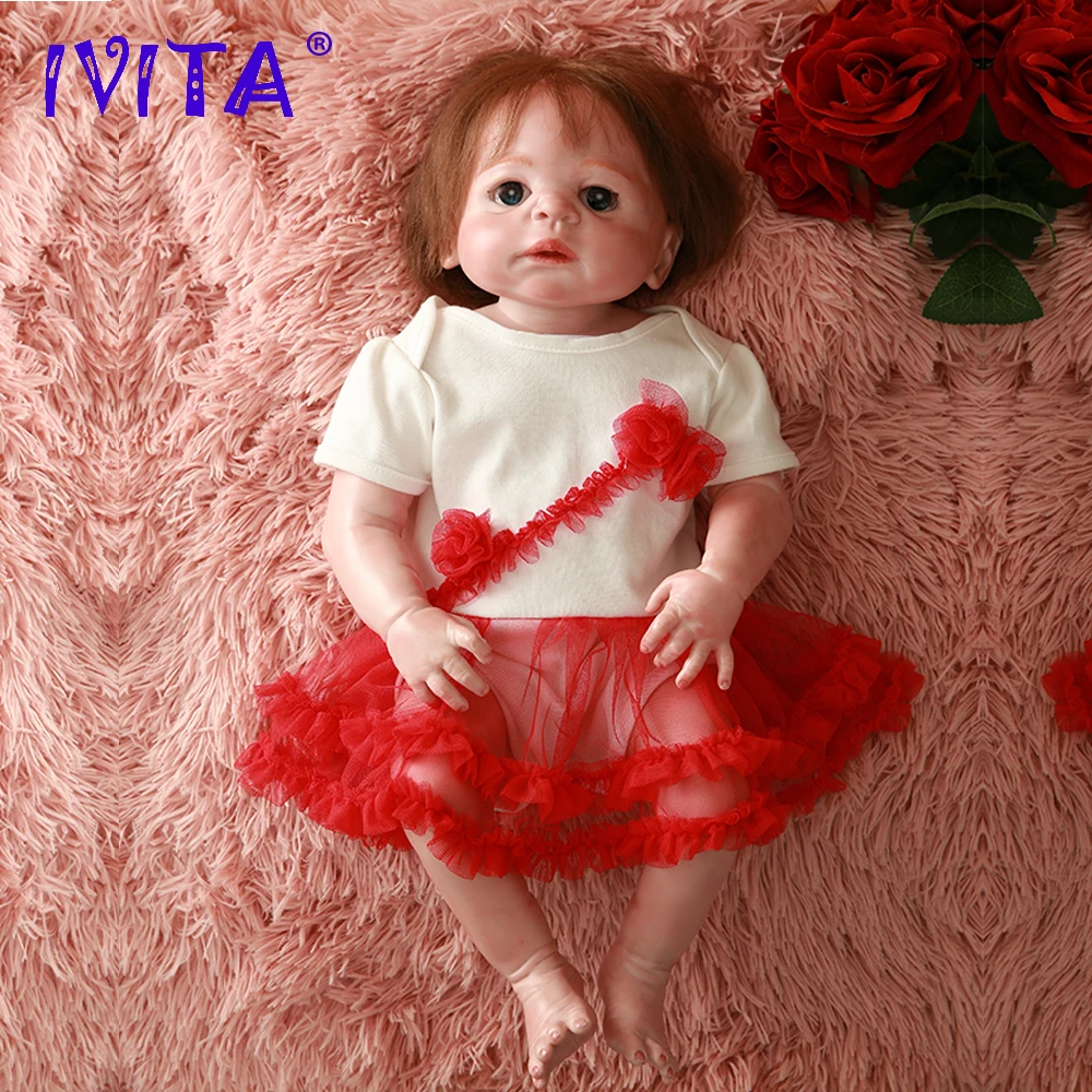 IVITA DS1814 полностью силиконовая кукла реборн Реалистичная виниловая новорожденная