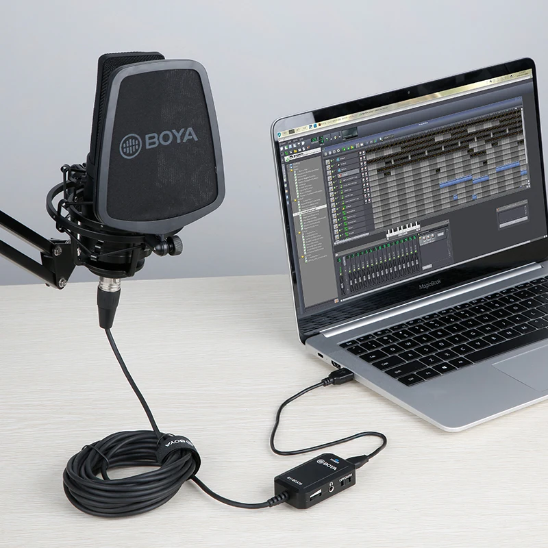Аудиоадаптер BOYA BY BCA70 XLR mic для микрофонов ПК мобильных устройств совместимый со