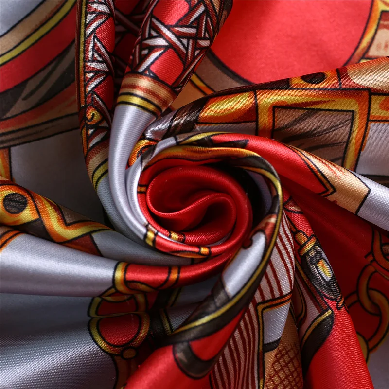 Брендовые дизайнерские шелковые квадратные шарфы для женщин с модным принтом