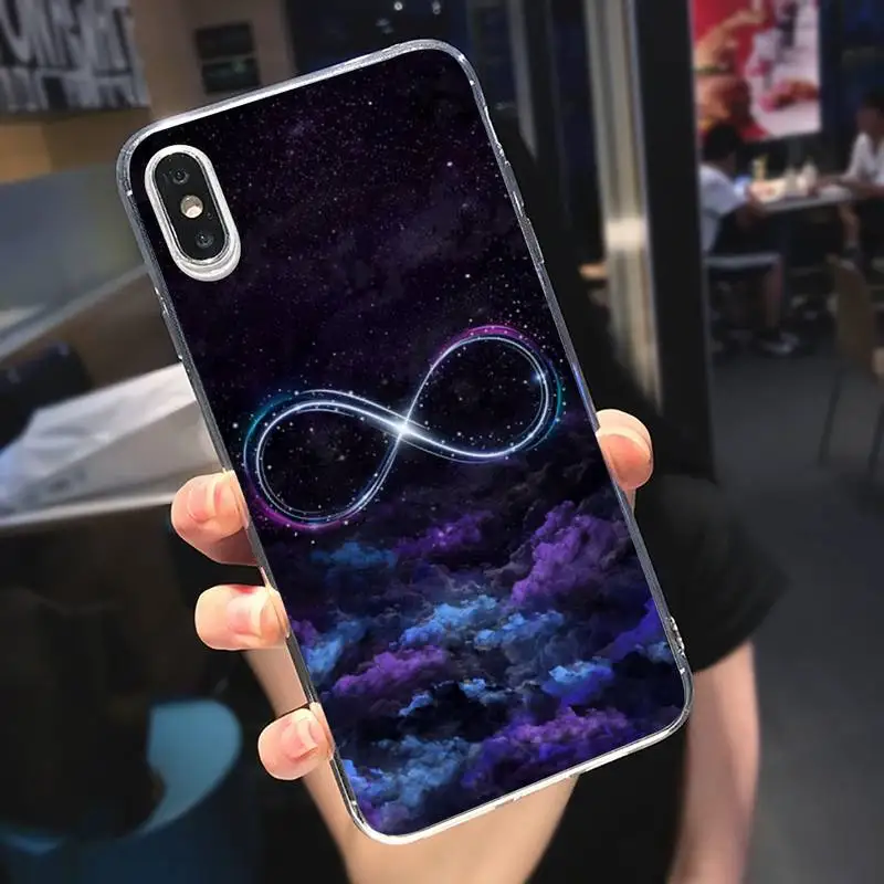 

infinity on purple aesthetics pattern Phone Case Transparent soft For iphone 5 5s 5c se 6 6s 7 8 11 12 plus mini x xs xr pro max