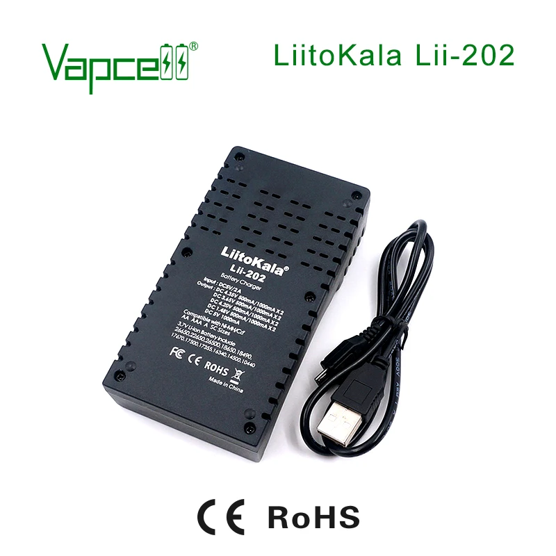 Vapcell зарядное устройство Liitokala Lii-202