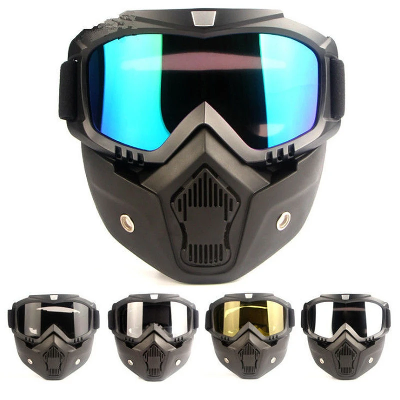 

Anti-UV Waterproof Glasses Sunglasses Mask Goggles Motorcycle Goggles With Mask For Masque Motocross Outdoor Riding Windproof