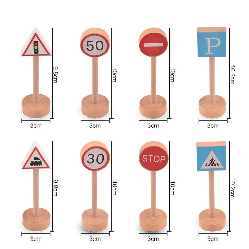 

Wooden Puzzle Traffic Sign Road Sign 16 Piece Model Wooden Mini Airplane Car Wooden Children Toys