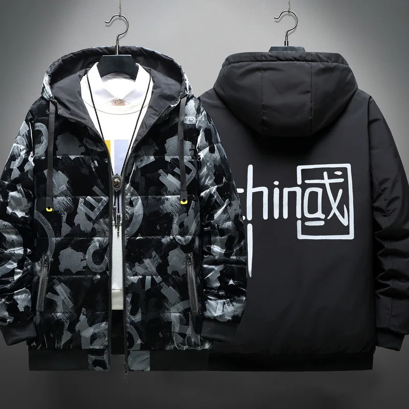 Plus Size 10XL Parkas Winter Padded Jackets Men Thickened Jacket Warm Hooded Coats Two Sides Jacket Male Outerwear Fashion