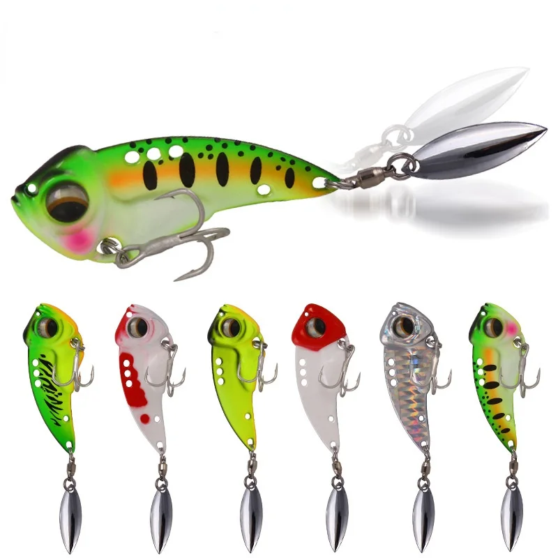 

1pc 8.5-17g 4.5-6cm Fishing Metal VIB Hard Lure with Spoon Spinner 3D Eyes Vivid Vibrations Fishing Lure Bait Fishing Tackle