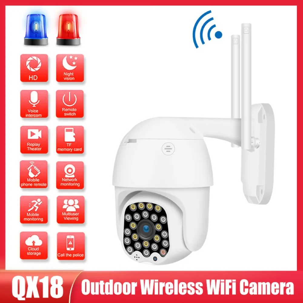 

Wireless WIFI Camera 1080P 2MP Outdoor PTZ IP Camera Two Way Audio Motion Detection Clear Night Vision Waterproof