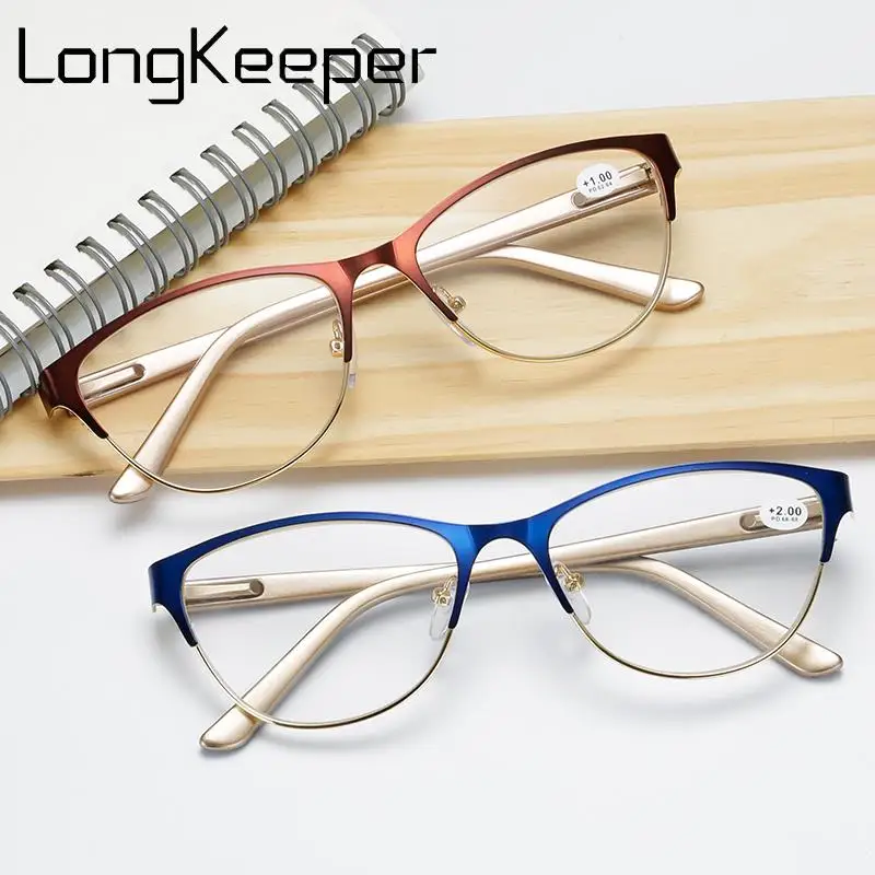 Очки без оправы для чтения кошачий глаз женские очки пресбиопии с оправой из