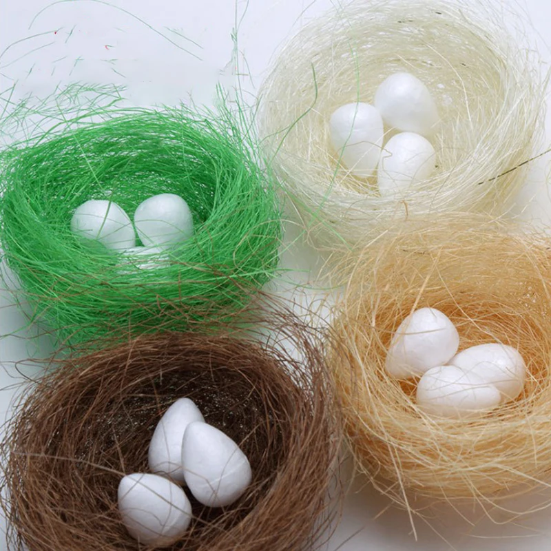 

Artificial Bird Nest Mini Egg Fake Bird's Nest For Easter Home Decoration Garden Bonsai Decoration Accessories Natural fiber