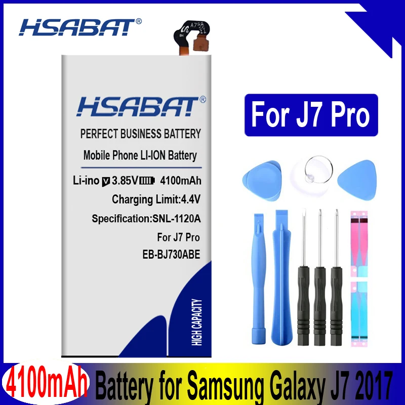 EB BJ730ABE аккумулятор HSABAT 4100mAh для Samsung Galaxy J7 2017 Pro SM J730F/DS J730FM J730G J730GM/DS J730K|Аккумуляторы