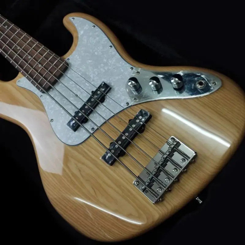 

Цельная Ashwood Body 5-струнная электрическая бас-гитара с высоким блеском, 43 дюйма, натуральный цвет, болт на бас-гитаре, деревянная гитара высоко...
