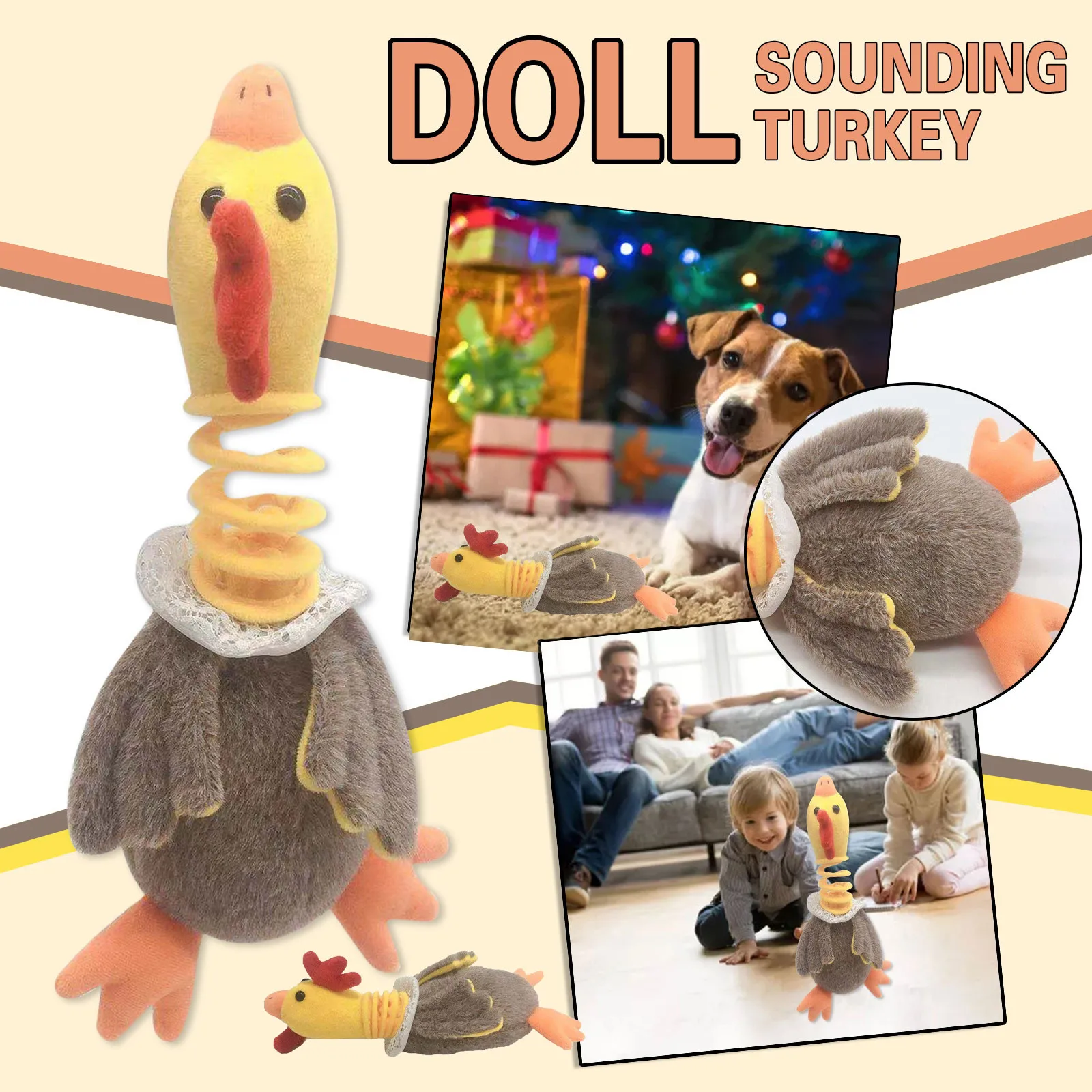 

Fast Delivery!Plush Turkey Doll Christmas Children's Voice Toy Funny Animla Doll Tricky Stuffed Doll Children Gifts for Navided