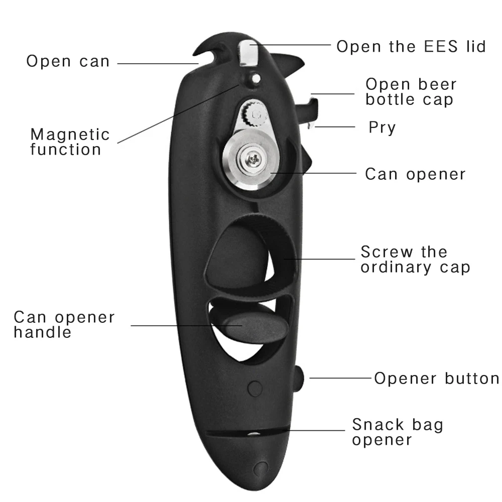 

Multifunctional Can Opener 8 In 1 Hand Can Opener Professional Kitchen Tool Safe Manual Can Opener For Cans Lid