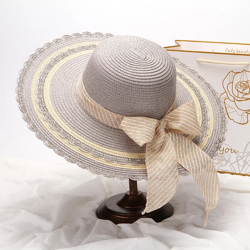 Соломенная Панама женская летняя защита от солнечных лучей на пляже Кепка