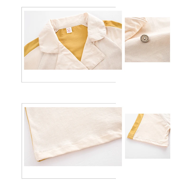 Комплект женской хлопковой пижамы kuпокаsi с отложным воротником комплект из 2