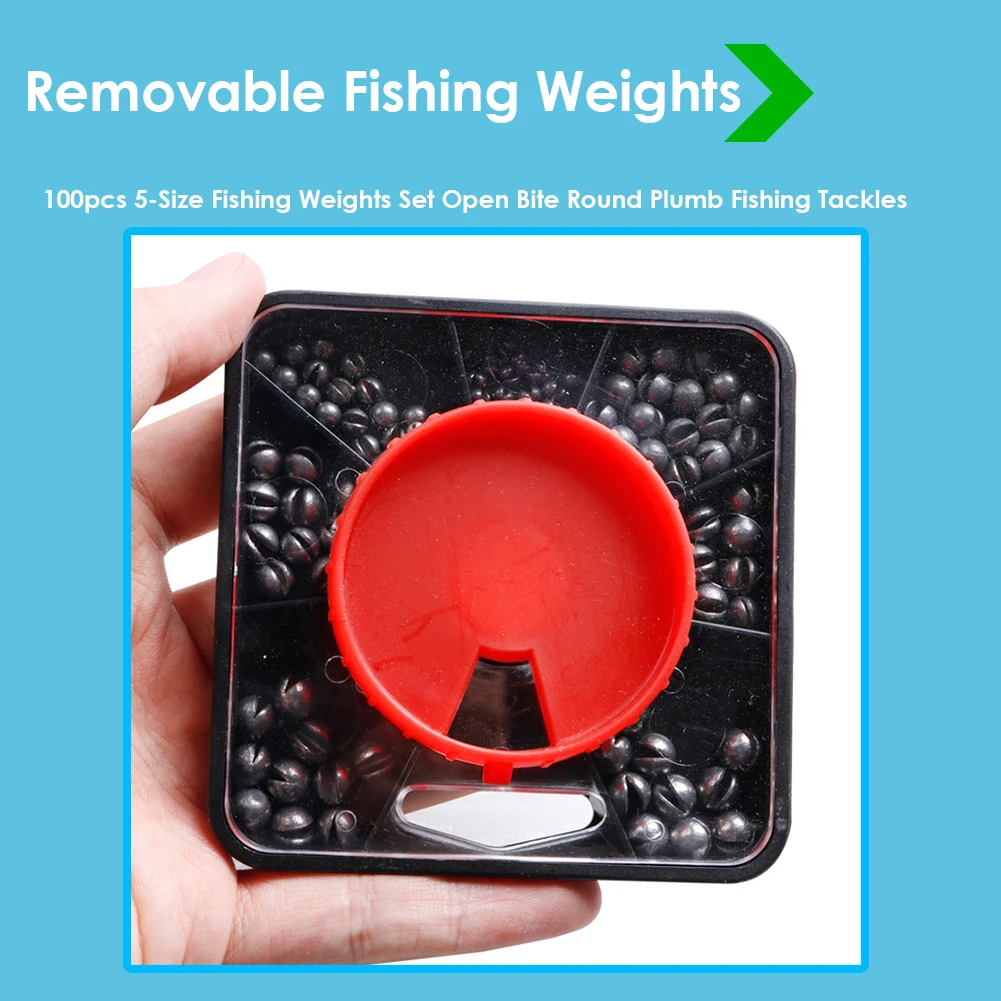 100 шт. рыболовные съемные грузики с ящиком для хранения | Спорт и развлечения