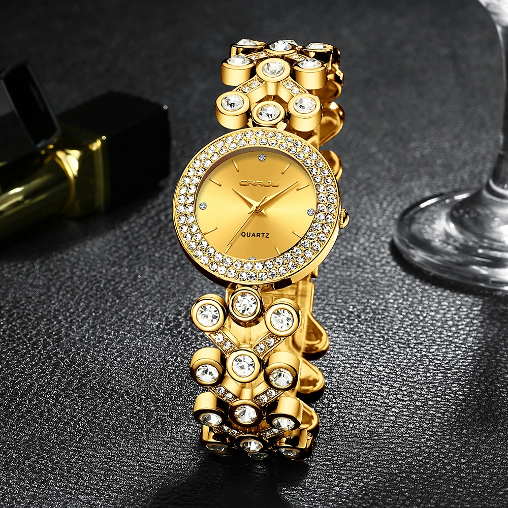 

CRRJU Wrist Watch Top Brand Luxury Diamond Women Watch Starry Sky Ladies Wrist Watch For Montre Female Clock relogio feminino