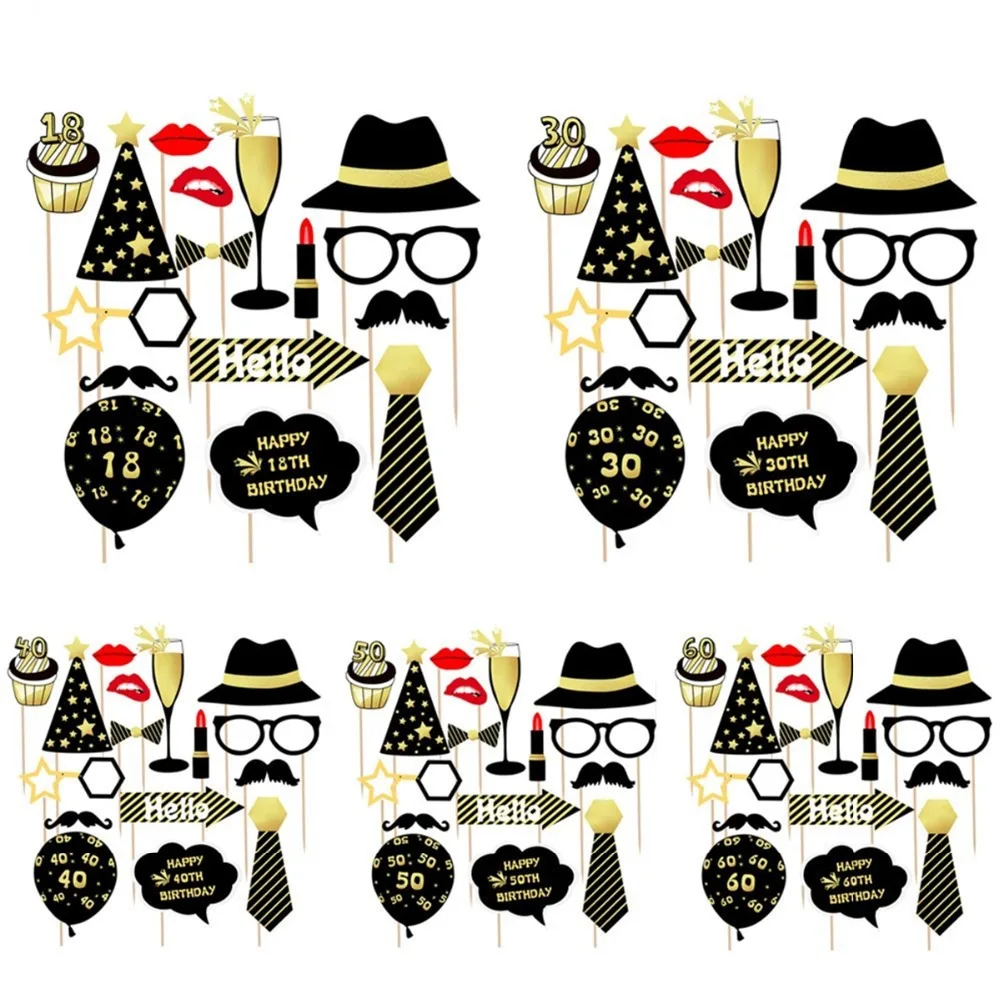 16 шт. Реквизит для фотокамер С капюшоном с изображением 50th 40th 18th 30th День рождения