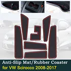 Противоскользящая резиновая накладка на дверь для VW Scirocco R GTS for Volkswagen 2008  2017 2010 2012 2015, автомобильные коврики, аксессуары для интерьера