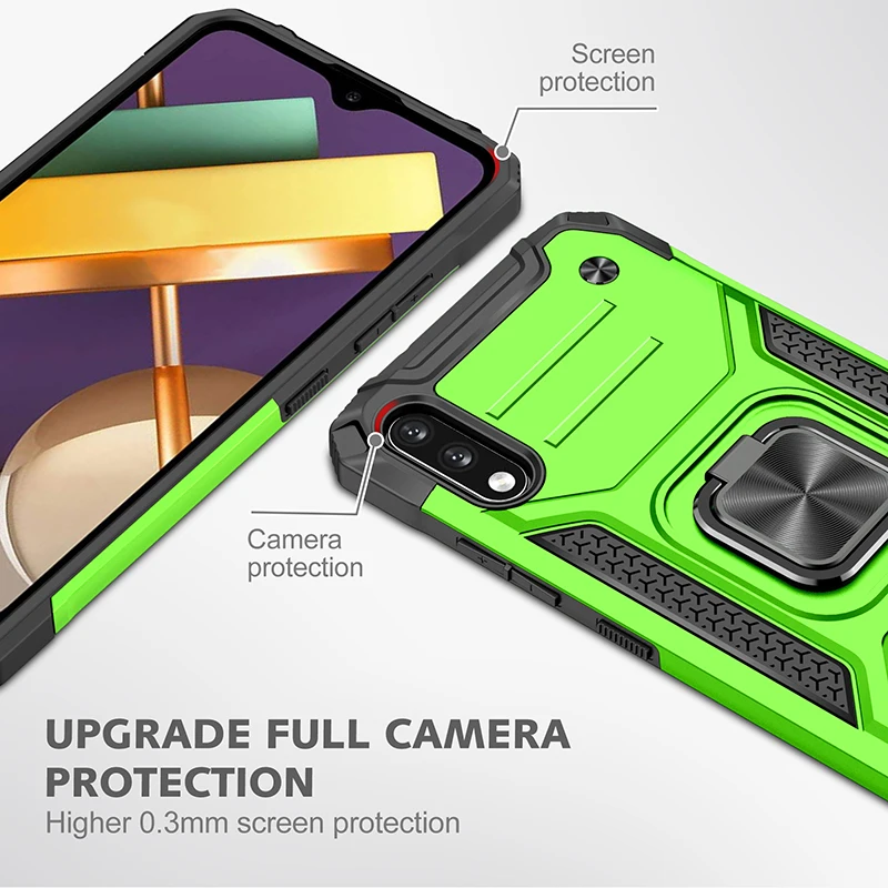 Бронированный противоударный чехол для LG K22 магнитный держатель с кольцом Funda LGK22