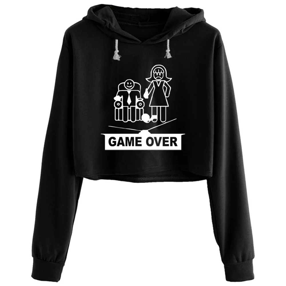 

Game Over Woman Hoodies Women Kawaii Goth Grunge Harajuku Pullover For Girls