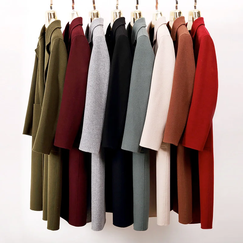 2020 100% шерстяное женское двухстороннее пальто Новинка весна осень длинный