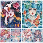 5D алмазная живопись сделай сам, портрет мультяшной девушки, полноразмернаякруглая Алмазная вышивка, набор мозаики, высококачественные товары ручной работы, искусство