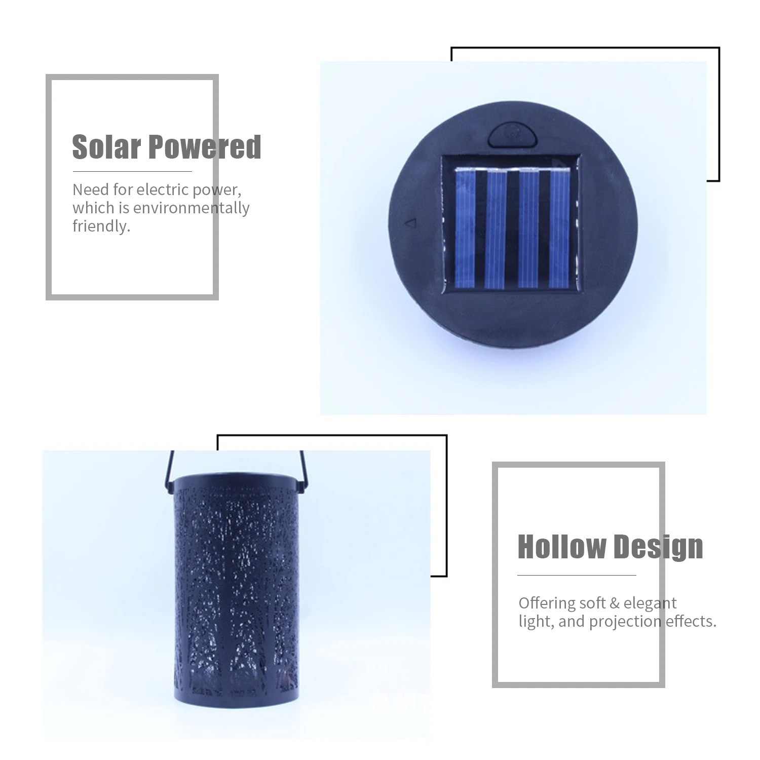 Светодиодный светильник на солнечной батарее полый садовый подвесной