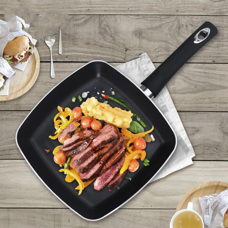 

Frying Pan Pan Striped Steak Frying Pan Omelette Pancake Pan Gas Cooker Household Flat Non-stick Cookware Kitchen Pots Pans Wok