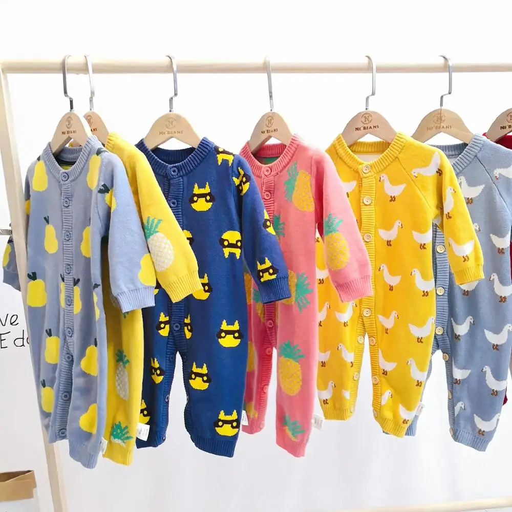 

2020 TALLOLY baby clothes spring new product woolen romper cotton A-type infant long-sleeved knitted one-piece clothes