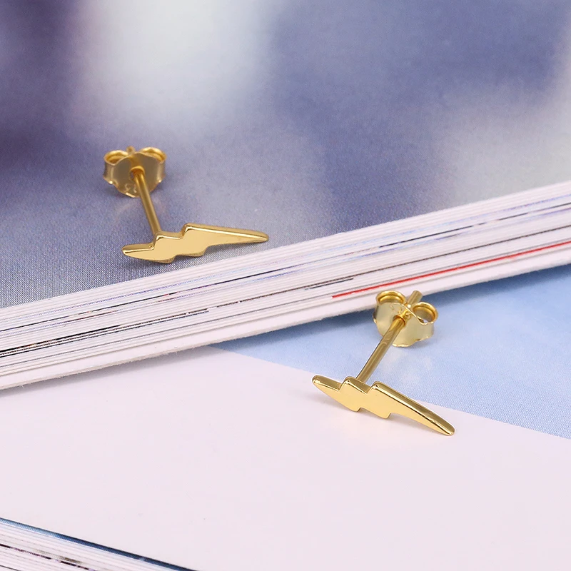 Женские маленькие серьги гвоздики в форме молнии ROXI минималистичные из 100%