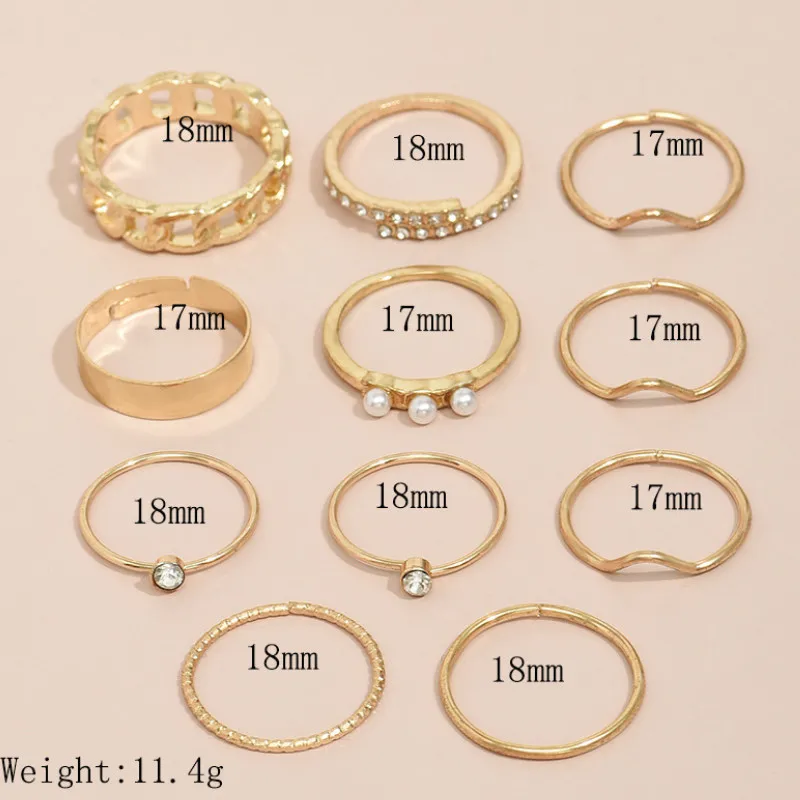 Кольца для женщин очаровательные ювелирные изделия в винтажном стиле 11 шт./компл.