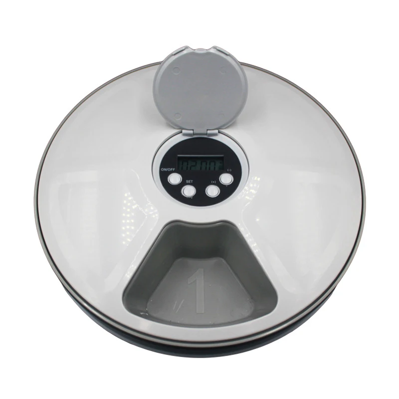 

Automatic Timming Feeding Bowl For Cat Dog Feeder Round 24 Hours 6 Meals Grids Electric Dry Food Dispenser With Music Remind