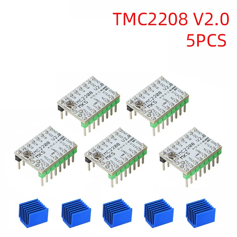Драйвер шагового двигателя Makerbase MKS TMC2208 V2.0 запчасти для 3D принтера SKR V1.3 V1.4 GENL 5
