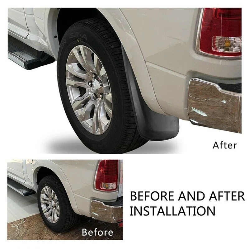 

Front and Rear Mud Flaps Splash Guard Mudguard Set 58176 for Dodge Ram 1500 2009-2018 Ram 2500/3500 2010-2019