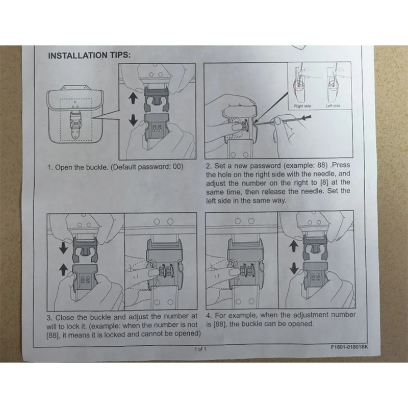1 комплект левый и правый универсальные мотоциклетные сумки с кодовым замком из