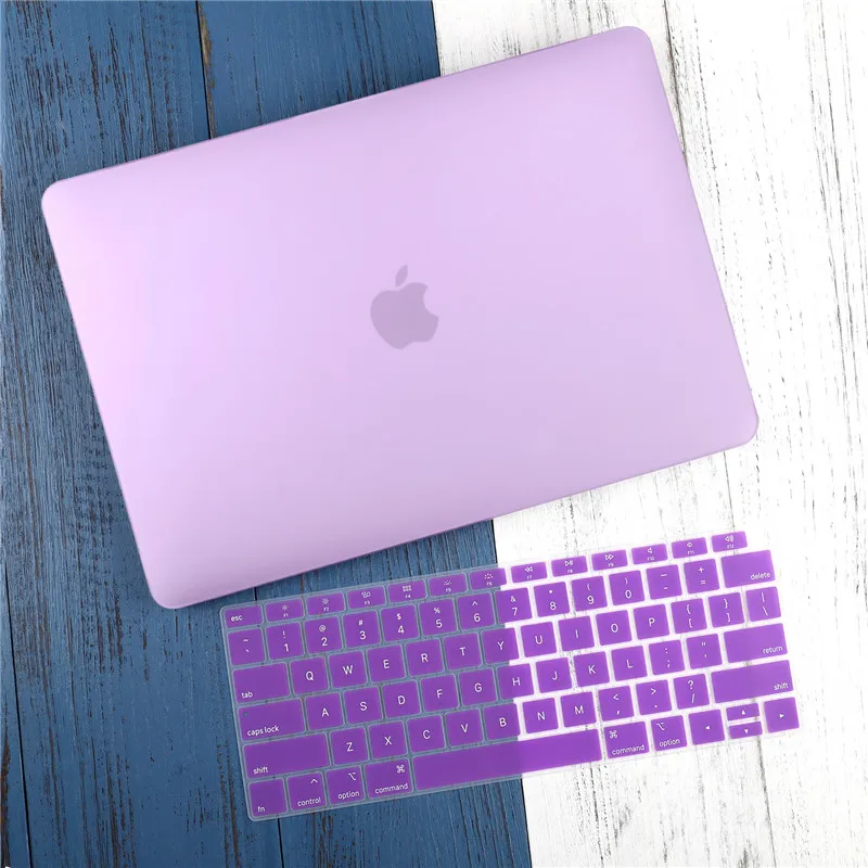 Matte purple Матовый кристально прозрачный чехол для Mac book Air Pro retina 11 12 13 15 16 Touch Bar A2141 A2159 New Air 13 A1932 чехол - Цвет: Matte purple
