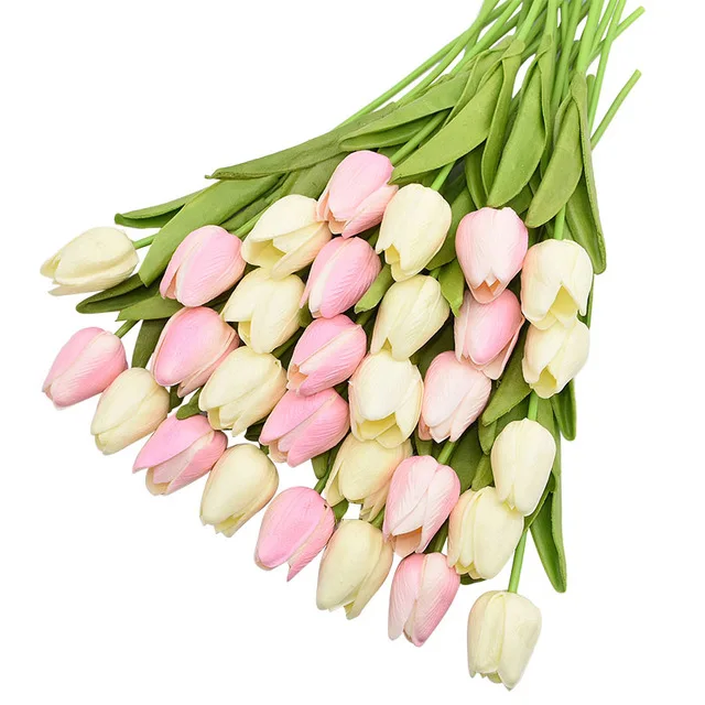 

YOOAP Artificial Tulip Flower Real Touch Artificial Bouquet Fake Flowers for Wedding Party Decoration Flowers Home Garen Decor
