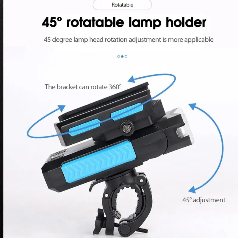 

Bicycle Phone Holder Light USB Front Power Bank Bike Light Holder Rechargeable Flashlight Cycling Cell Phone Holder Mount