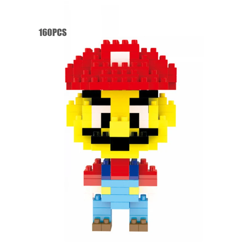 Классическая игра изображения super mario bros микро алмазный строительный блок ниэндос Луиджи нанокирпичи Развивающие игрушки для детей Подарки