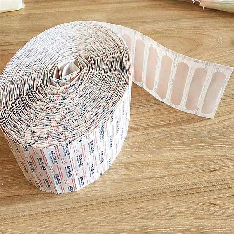 100pcs Disposable Band Aids Waterproof Breathable Cushion Adhesive Plaster Wound Hemostasis Sticker Band First Aid Bandage