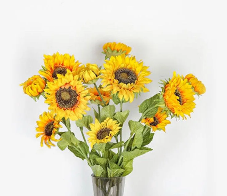 Элегантные Искусственные цветы подсолнуха искусственные украшение для дома