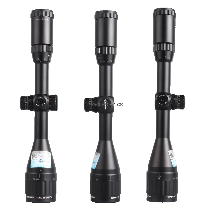SNIPER 4-12X44 AOGL Hunting Riflescopes Tactical Optical Sight Full Size Glass Etched Reticle RGB Illuminated Rifle Scope
