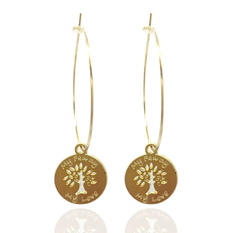 Серьги женские Шарм ccB модная подвеска с деревом жизни Boucles d'oreilles медные