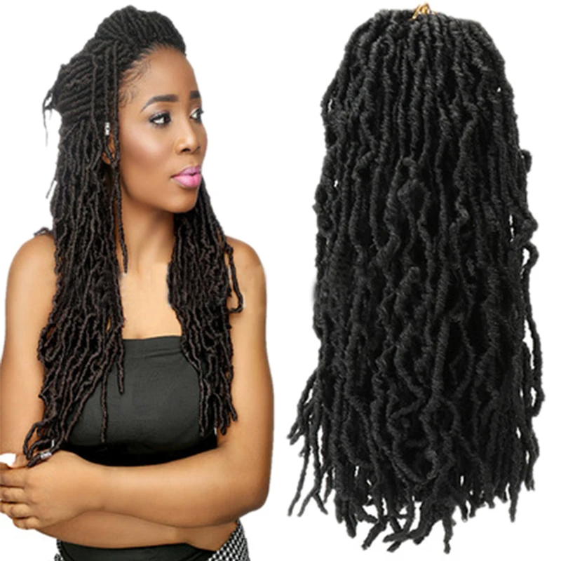 

Goddess Nu Locs Ombre Crochet Braids 18inch Soft Natural Braid Synthetic Braiding Hair Extension 21stands/Pack Alibaby