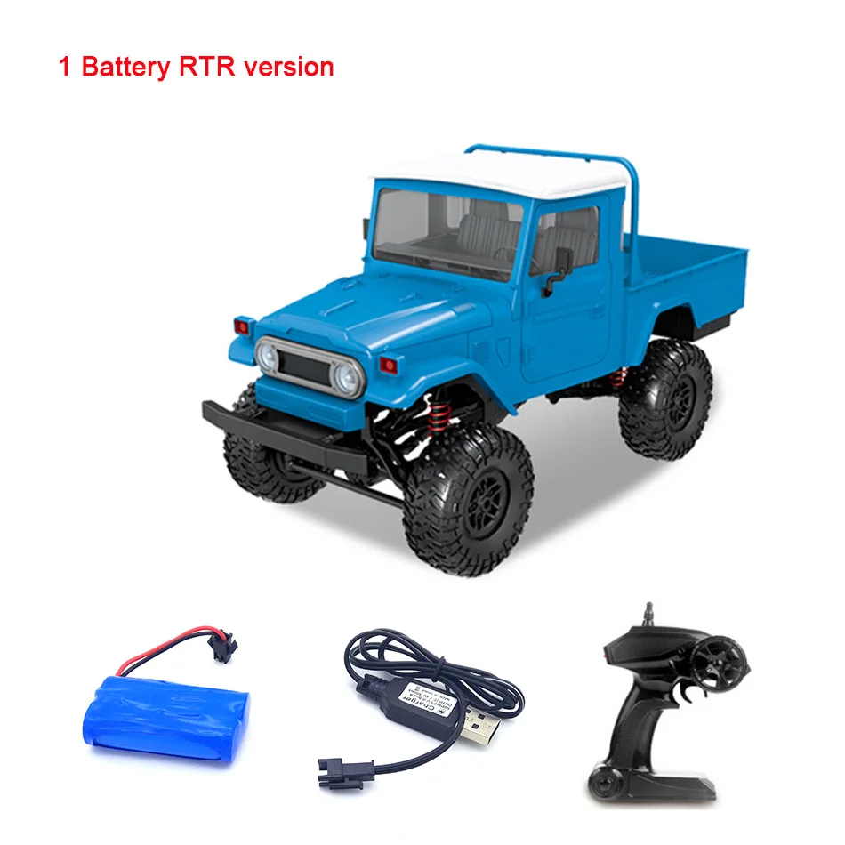 WPL RC автомобиль MN-45 комплект RTR 1/12 Масштаб 2,4 г 4WD несколько цветов Rc автомобиль светодиодный свет гусеничный Альпинизм внедорожный грузовик FJ45 для мальчиков детей - Цвет: MN45-1B-RTR-Blue